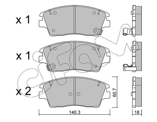 CIFAM 822-1164-0 Brake Pad Set, disc brake