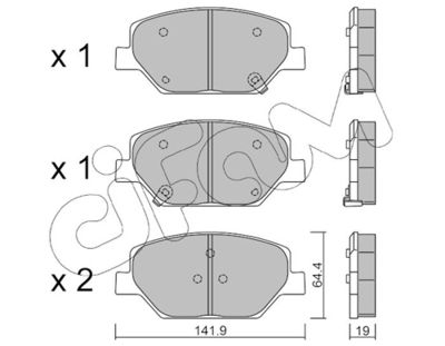Brake Pad Set, disc brake CIFAM 822-1178-0
