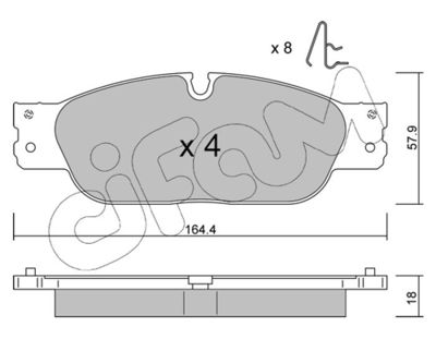 Brake Pad Set, disc brake CIFAM 822-1189-0