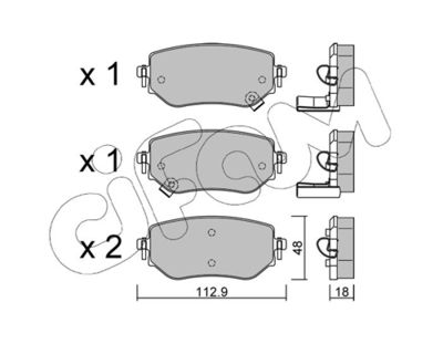Brake Pad Set, disc brake CIFAM 822-1192-0