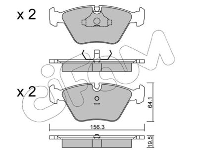 Brake Pad Set, disc brake CIFAM 822-122-0