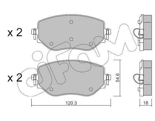CIFAM 822-1225-0 Brake Pad Set, disc brake