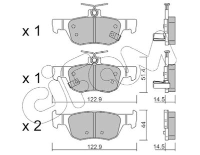 Brake Pad Set, disc brake CIFAM 822-1226-0