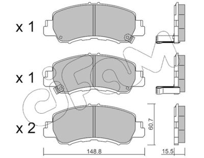 Brake Pad Set, disc brake CIFAM 822-1239-0