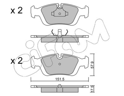 Brake Pad Set, disc brake CIFAM 822-124-0