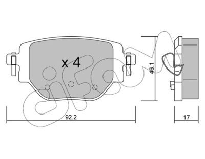 Brake Pad Set, disc brake CIFAM 822-1246-0