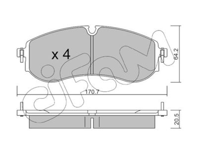 Brake Pad Set, disc brake CIFAM 822-1263-0