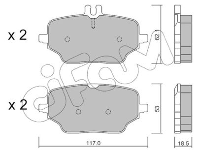 Brake Pad Set, disc brake CIFAM 822-1273-0