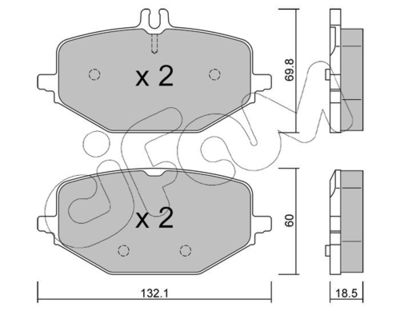Brake Pad Set, disc brake CIFAM 822-1274-0