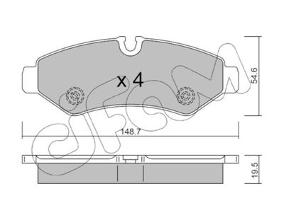 Brake Pad Set, disc brake CIFAM 822-1275-0