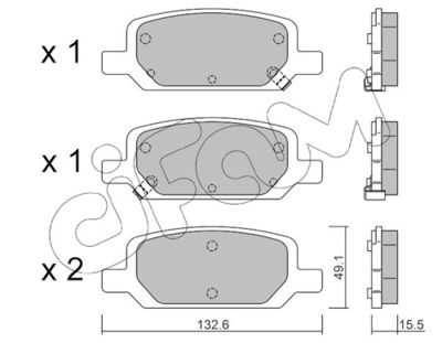 Brake Pad Set, disc brake CIFAM 822-1278-0
