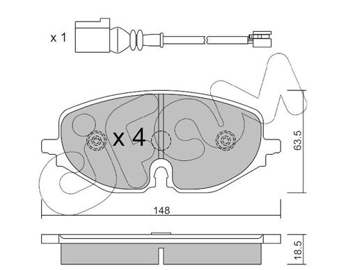 CIFAM 822-1280-0 Brake Pad Set, disc brake