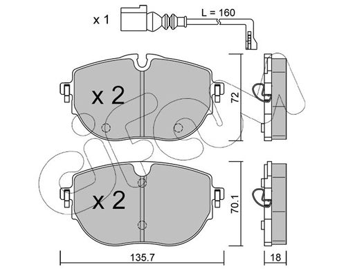 CIFAM 822-1321-0 Brake Pad Set, disc brake
