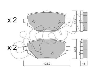 Brake Pad Set, disc brake CIFAM 822-1324-0