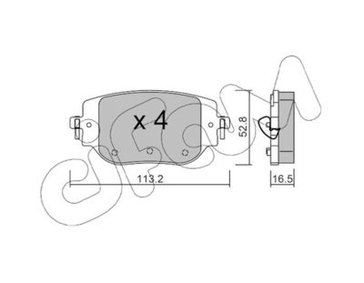 Brake Pad Set, disc brake CIFAM 822-1346-0