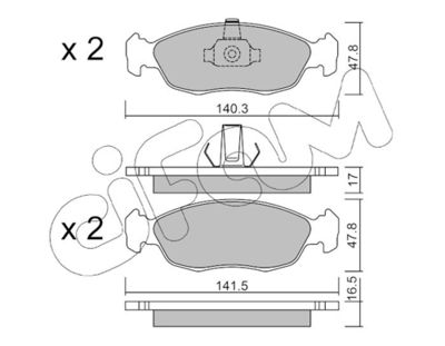 Brake Pad Set, disc brake CIFAM 822-156-1
