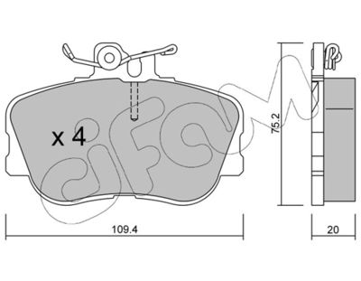Brake Pad Set, disc brake CIFAM 822-158-0