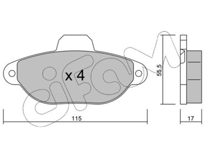 Brake Pad Set, disc brake CIFAM 822-159-1