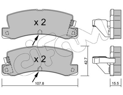 Brake Pad Set, disc brake CIFAM 822-161-2