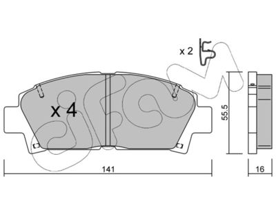 Brake Pad Set, disc brake CIFAM 822-166-0
