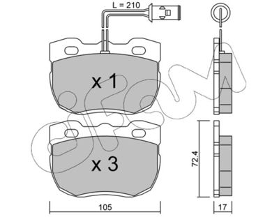 Brake Pad Set, disc brake CIFAM 822-177-0