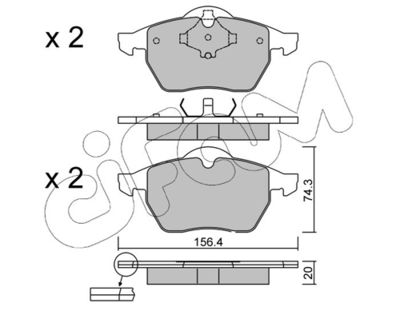 Brake Pad Set, disc brake CIFAM 822-181-2