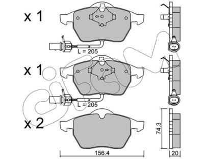 Brake Pad Set, disc brake CIFAM 822-181-3