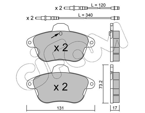 CIFAM 822-184-1 Brake Pad Set, disc brake