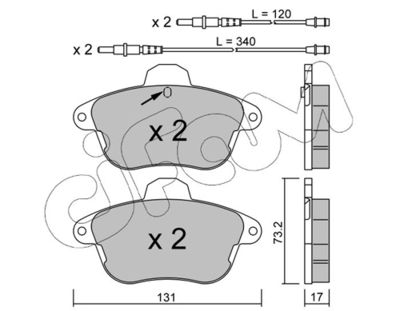 Brake Pad Set, disc brake CIFAM 822-184-1