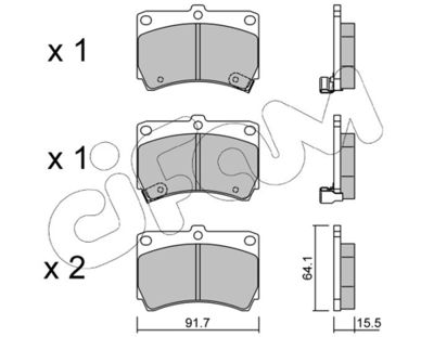 Brake Pad Set, disc brake CIFAM 822-196-0