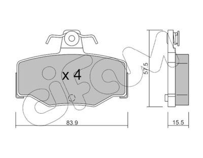 Brake Pad Set, disc brake CIFAM 822-199-0