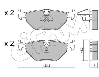 Brake Pad Set, disc brake CIFAM 822-210-0