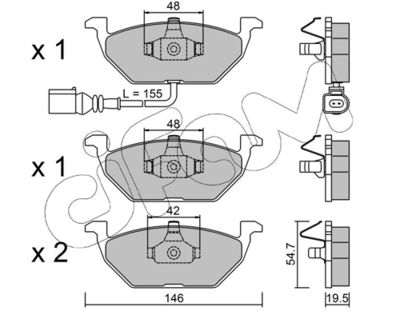 Brake Pad Set, disc brake CIFAM 822-211-2