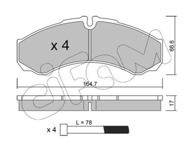 Brake Pad Set, disc brake CIFAM 822-212-3
