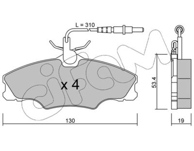Brake Pad Set, disc brake CIFAM 822-213-0