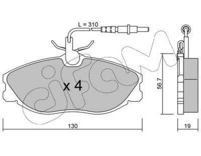 Brake Pad Set, disc brake CIFAM 822-214-0
