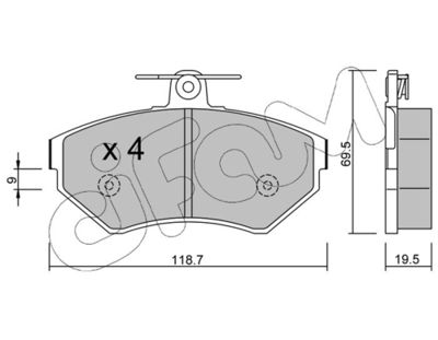 Brake Pad Set, disc brake CIFAM 822-215-0