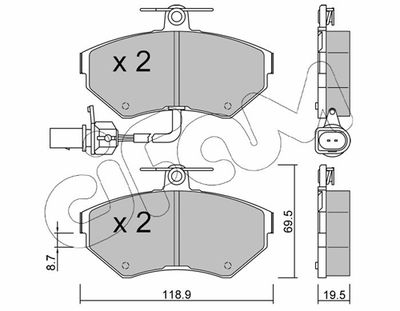 Brake Pad Set, disc brake CIFAM 822-215-2