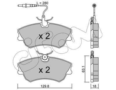 Brake Pad Set, disc brake CIFAM 822-222-0