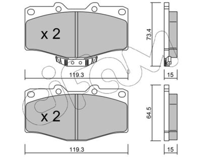Brake Pad Set, disc brake CIFAM 822-242-0