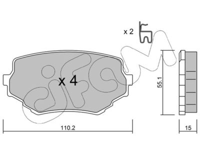 Brake Pad Set, disc brake CIFAM 822-249-0