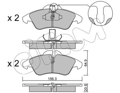 Brake Pad Set, disc brake CIFAM 822-256-0