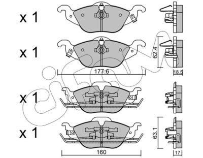 Brake Pad Set, disc brake CIFAM 822-257-0