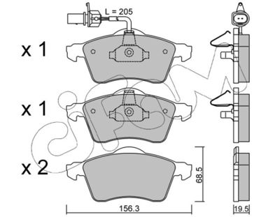 Brake Pad Set, disc brake CIFAM 822-263-1