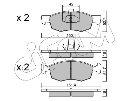 CIFAM 822-274-2 Brake Pad Set, disc brake