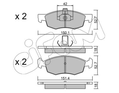 Brake Pad Set, disc brake CIFAM 822-274-2