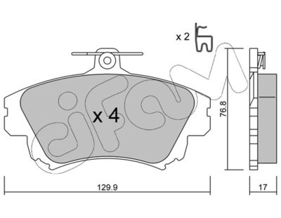 Brake Pad Set, disc brake CIFAM 822-286-0