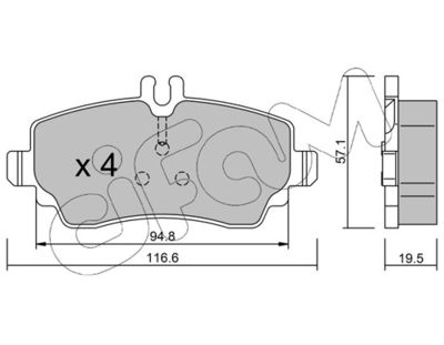 Brake Pad Set, disc brake CIFAM 822-310-1