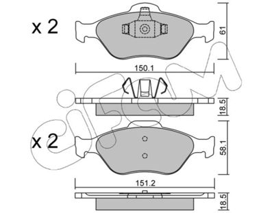 Brake Pad Set, disc brake CIFAM 822-316-0
