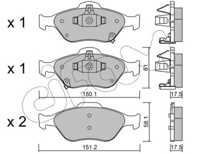 Brake Pad Set, disc brake CIFAM 822-316-1